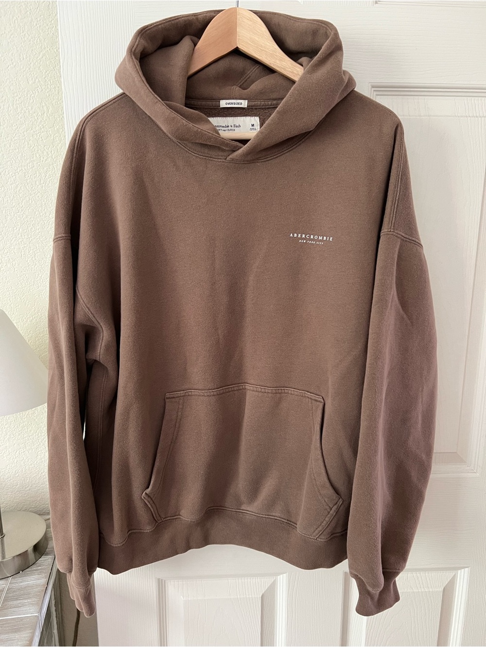 Abercrombie & Fitch Soft AF Oversized Fleece Hoodie in Brown Y2K